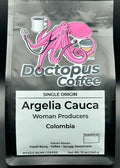 Front view of Argelia Cauca Colombian coffee bag