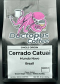 Front view of Cerrado Catuai Brazilian coffee bag