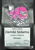 Front view of Dembi Sidama Ethiopian coffee bag