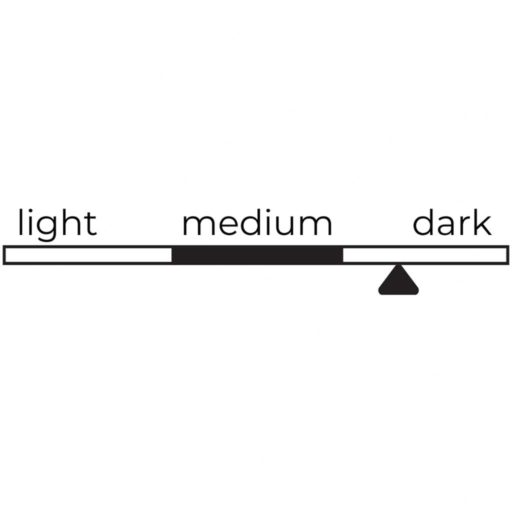 Dembi Sidama Ethiopian roast level slider with arrow pointing to dark roast